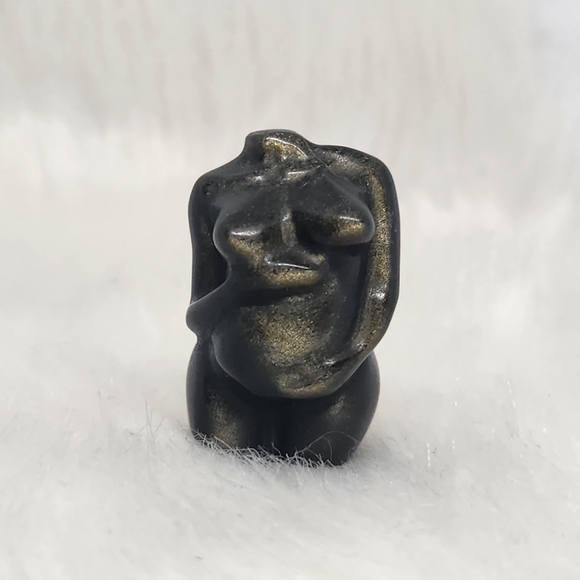 Reserved! Gold Sheen Obsidian Mothers Body Pregnant Crystal Carving. - Picture 2 of 8